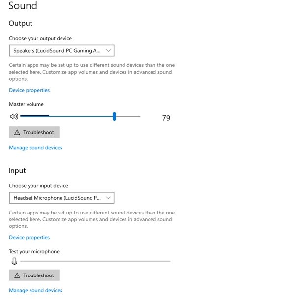 Sound output dialog box